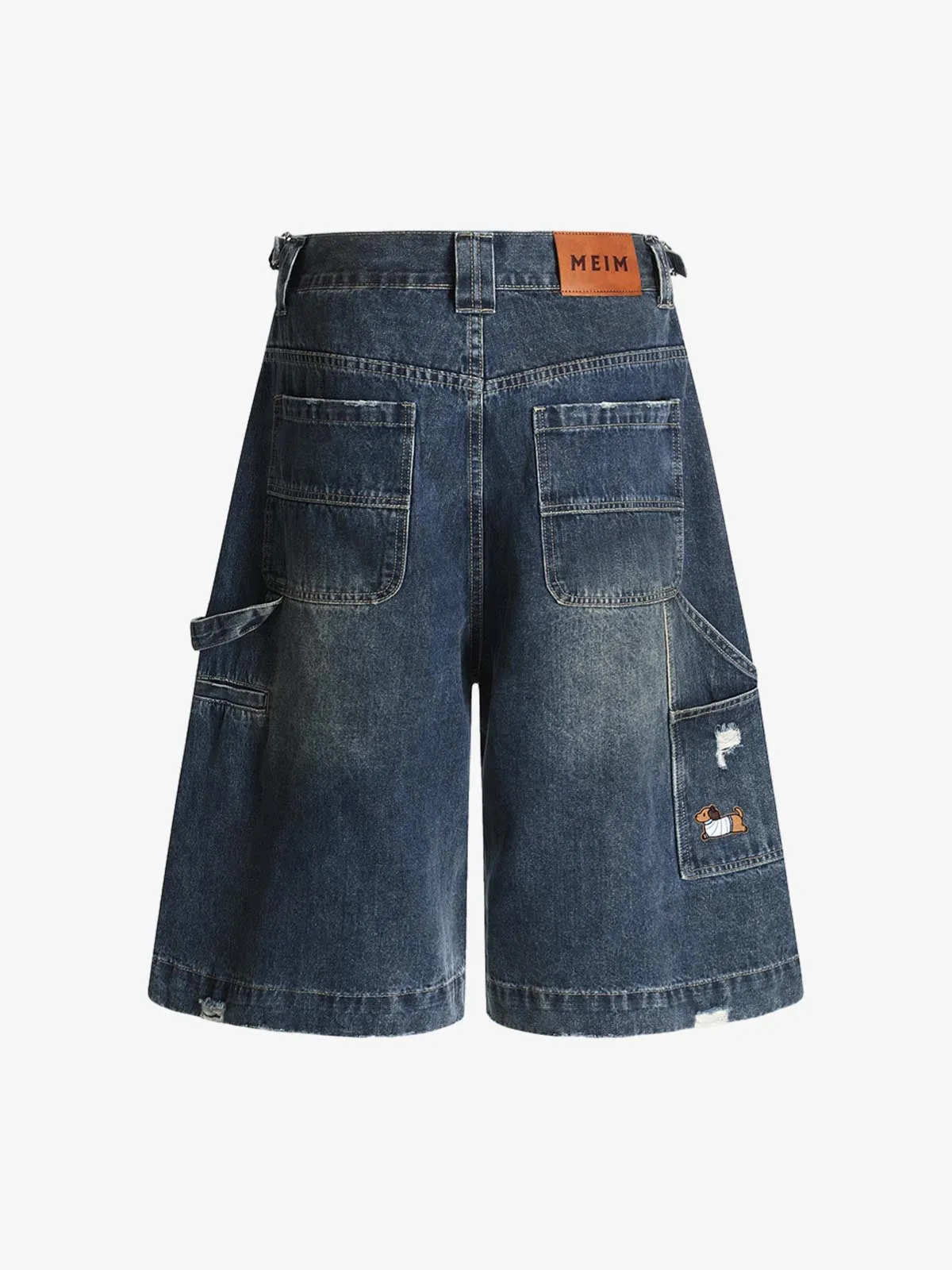 Washed Distressed Pocket Embroidered Shorts sold by Thesupermade product image thumbnail 2