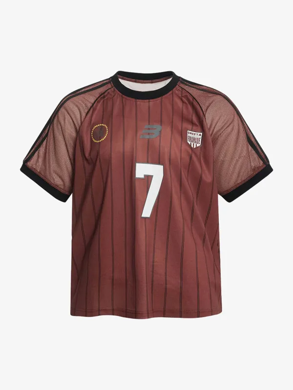 Mesh Colorblock Vertical Striped Short-sleeved T-shirt sold by Thesupermade