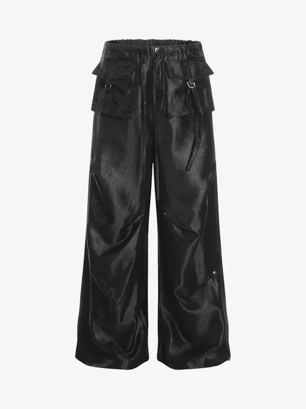 High Street Rivet Pleated Workwear Multi-Pocket Casual Pants sold by Thesupermade