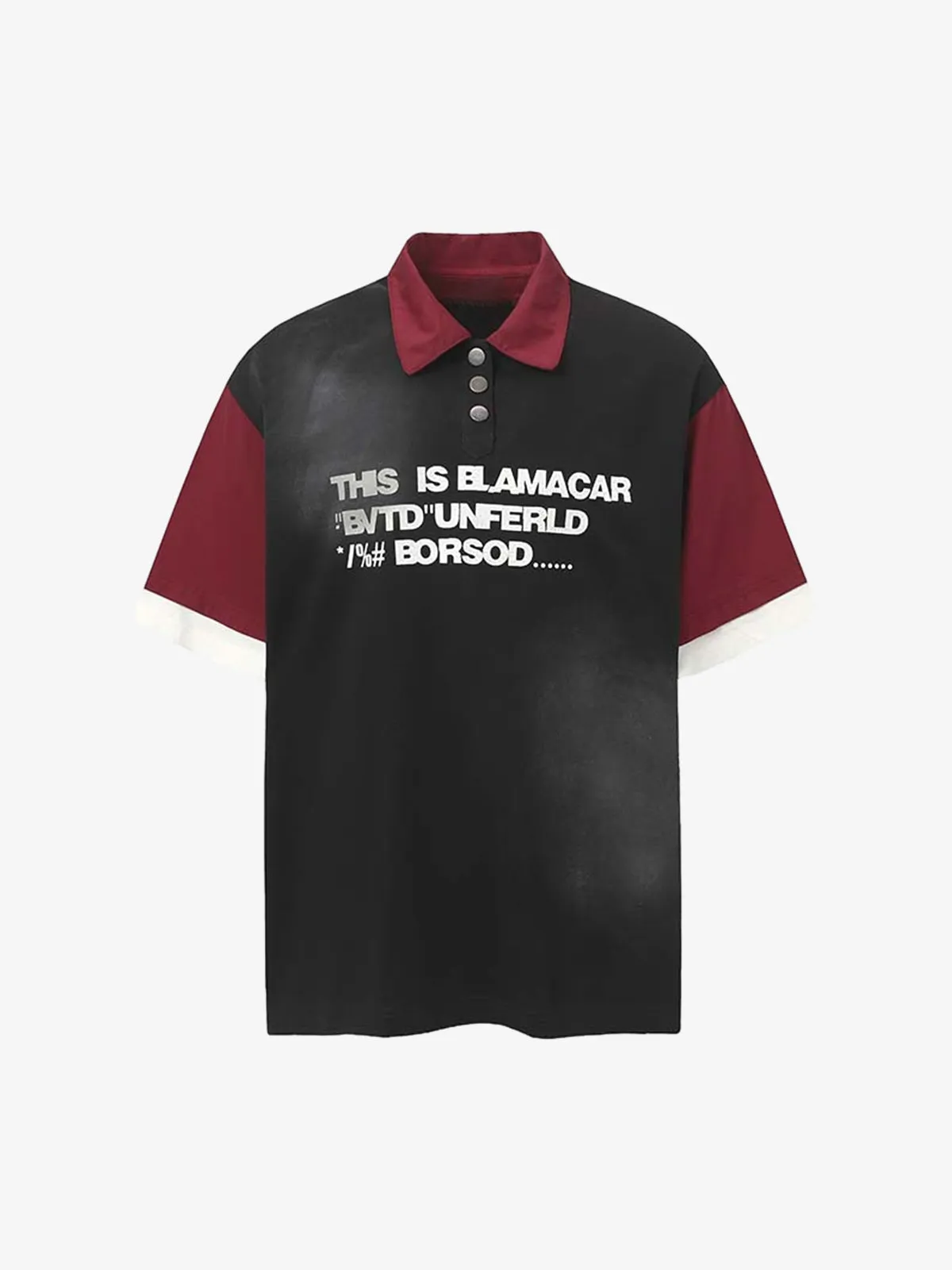 Retro Letter Printing Dirty POLO T-shirt sold by Thesupermade product image thumbnail 2