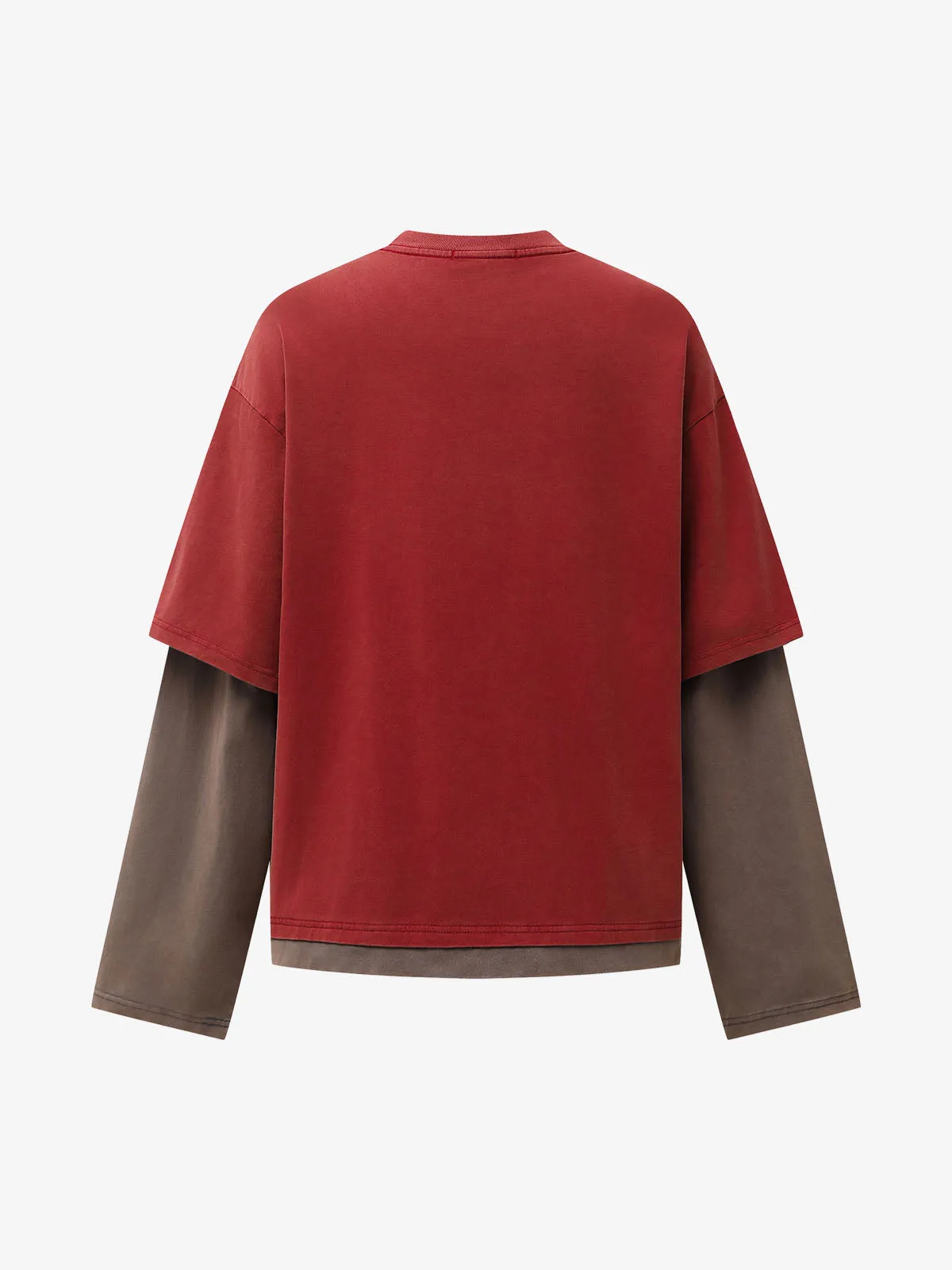 Street Color Matching Faux Two-Piece Printed T-Shirt - 2451 sold by Thesupermade product image thumbnail 4