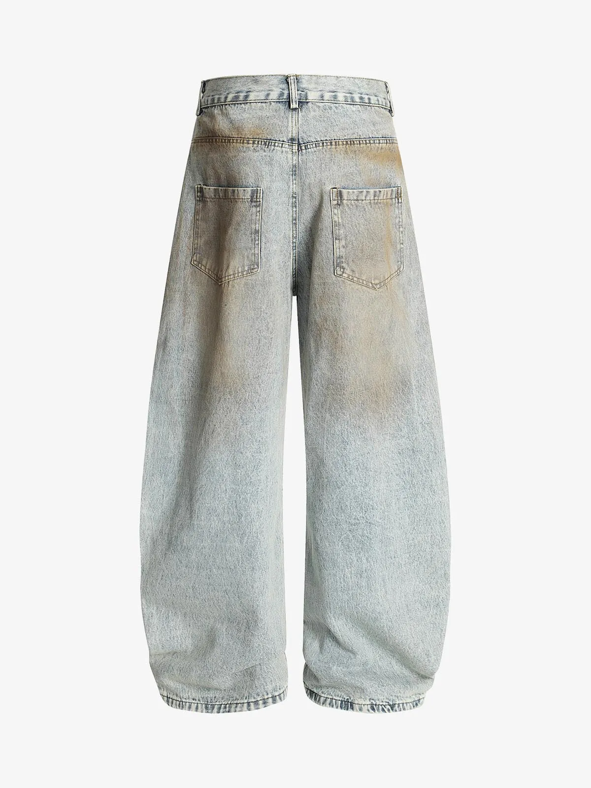 High Street Retro Dirty Dyed Washed Scimitar Jeans sold by Thesupermade product image thumbnail 3