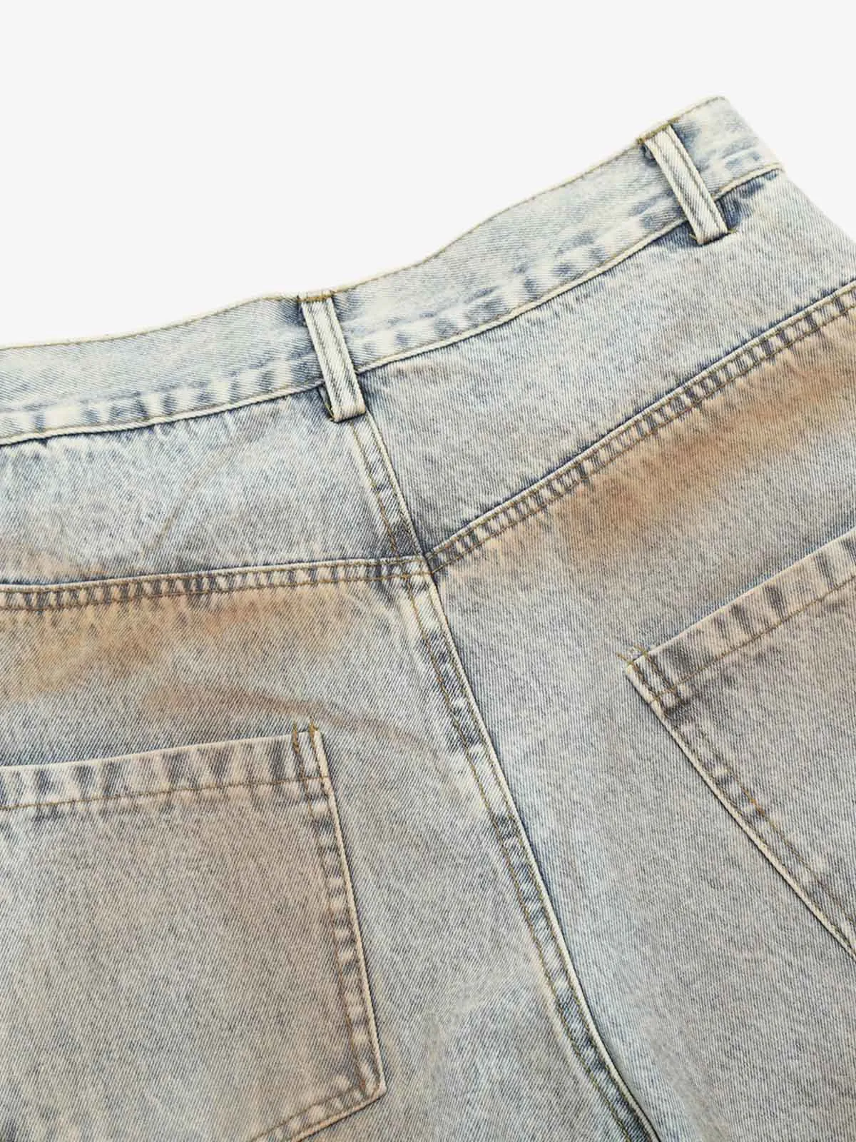 High Street Retro Dirty Dyed Washed Scimitar Jeans sold by Thesupermade product image thumbnail 4