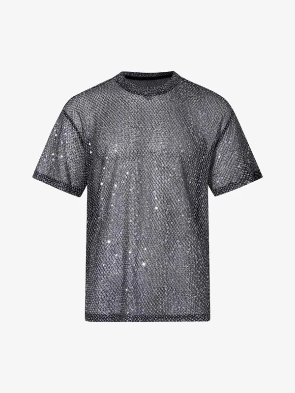 Glitter Niche See-through Mesh T-shirt sold by Thesupermade