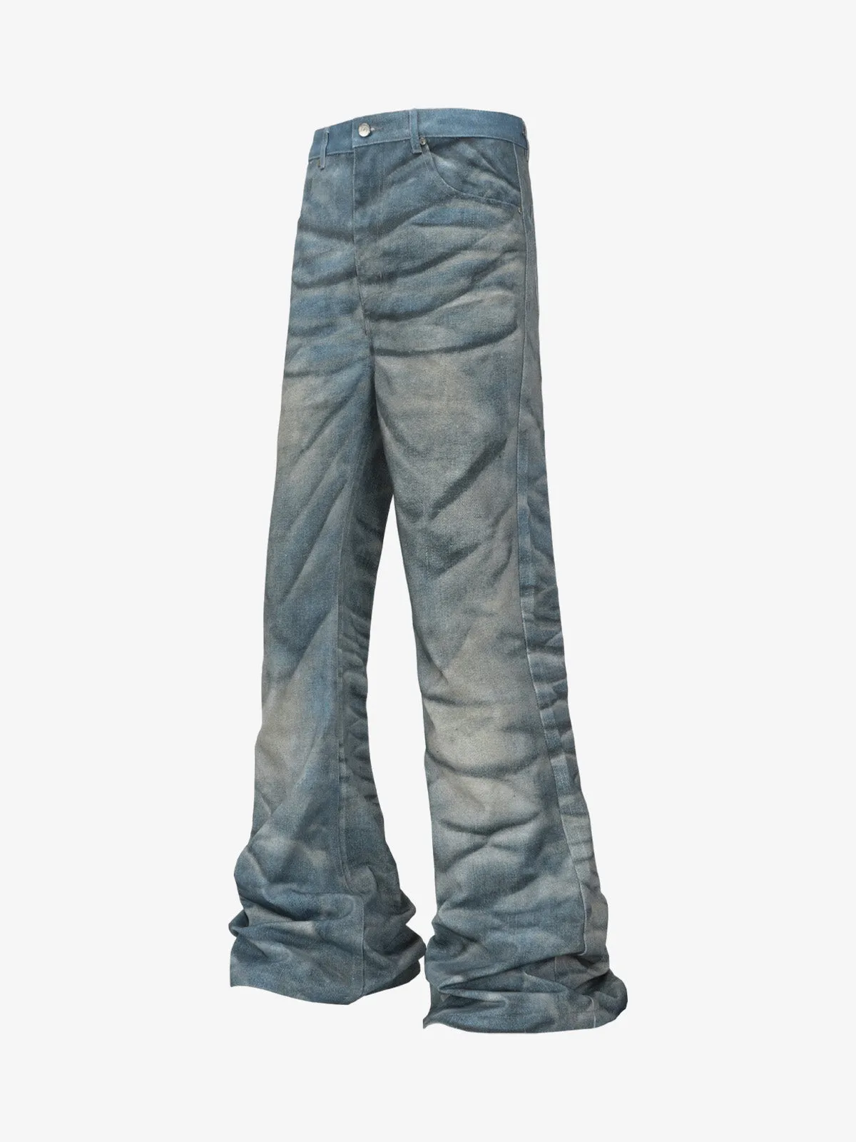 High Street RO Heavy Washed Flared Jeans sold by Thesupermade