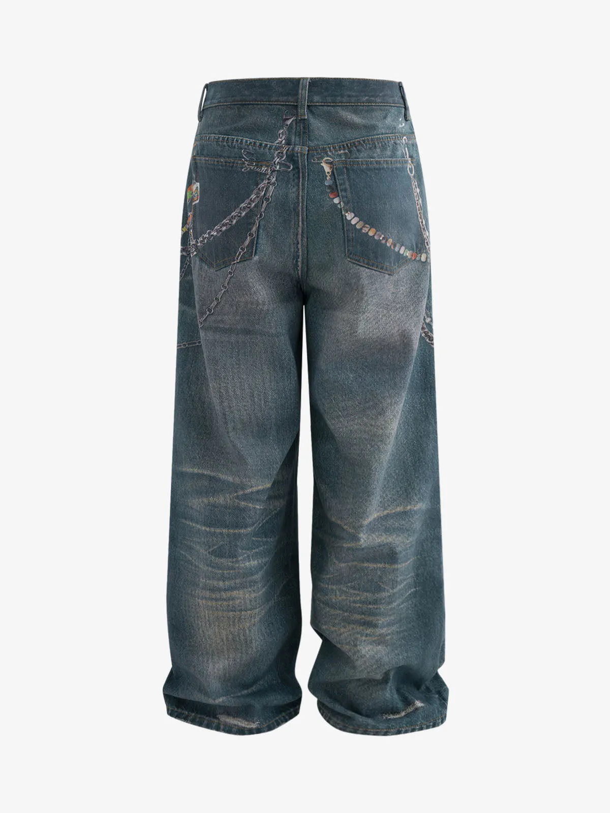 RO Chain Hole 3D Printed Baggy Jeans sold by Thesupermade product image thumbnail 2
