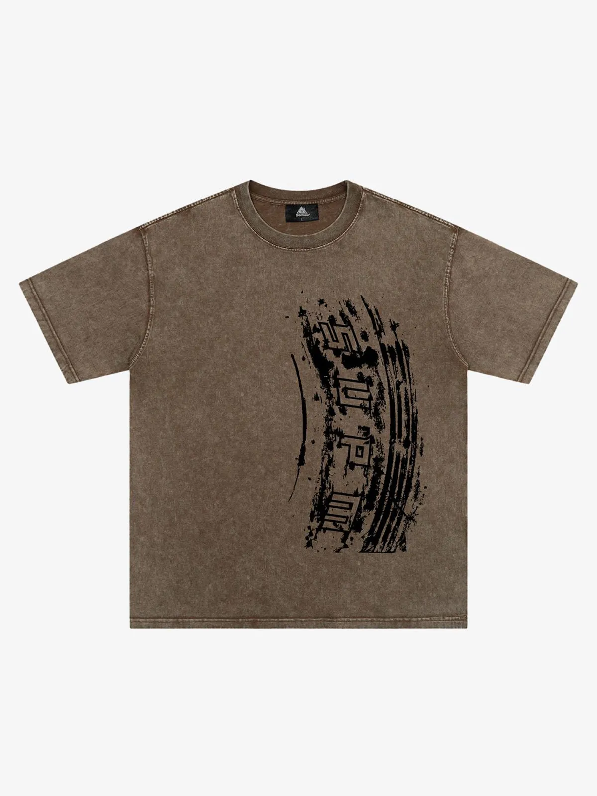 Tire Print Lettering T-Shirt sold by Thesupermade product image thumbnail 3