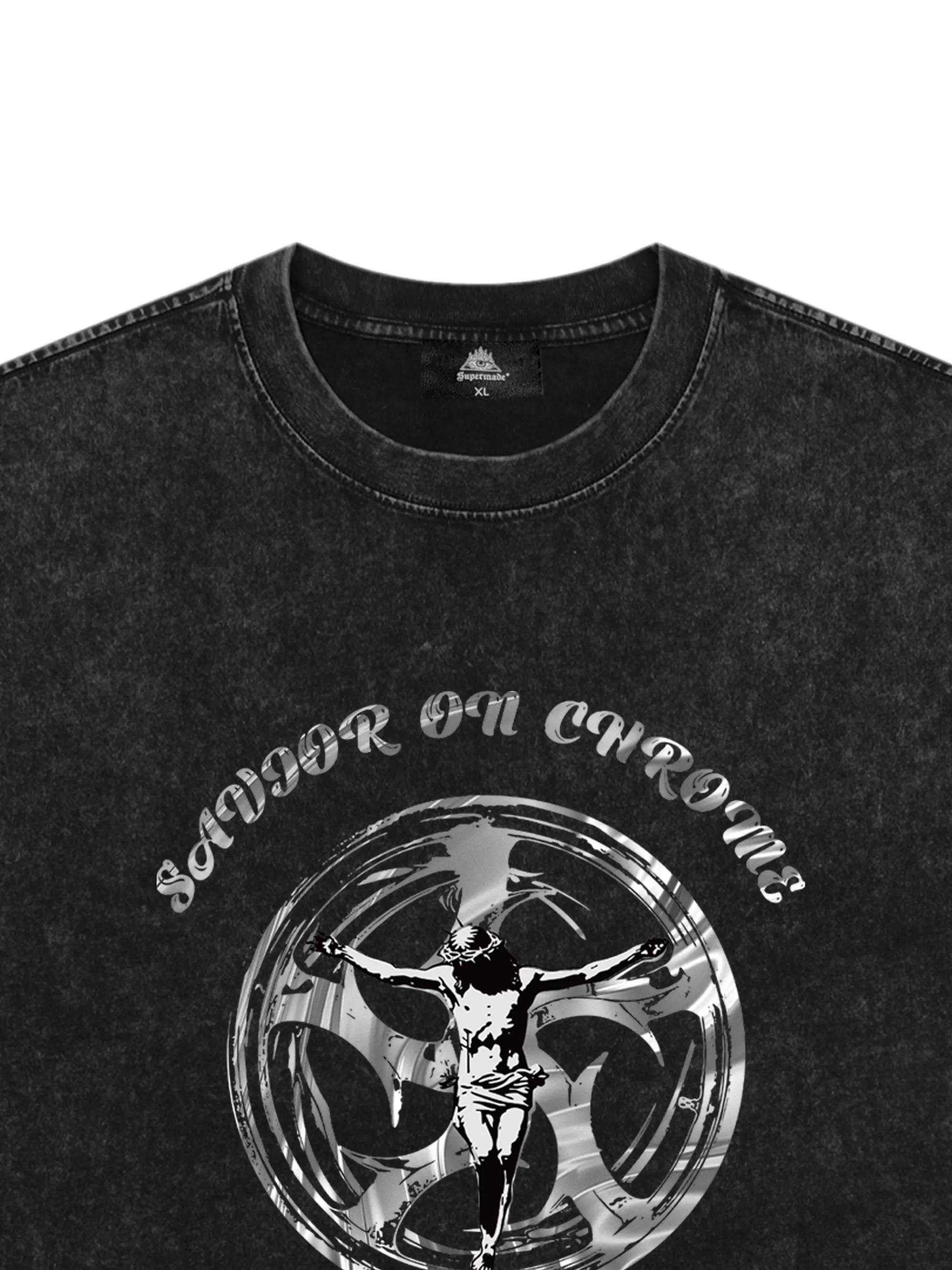 SAVIOR ON CHROME Graphic T-Shirt sold by Thesupermade product image thumbnail 4