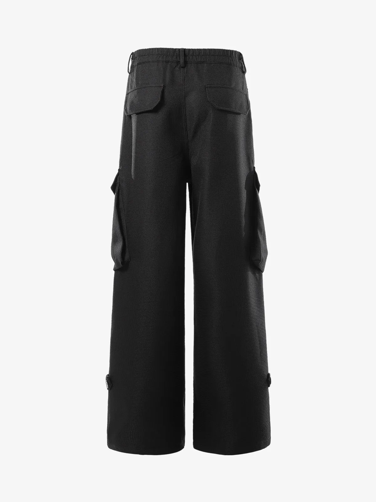 Multi-Pocket Textured Fabric Flared Pants sold by Thesupermade product image thumbnail 3