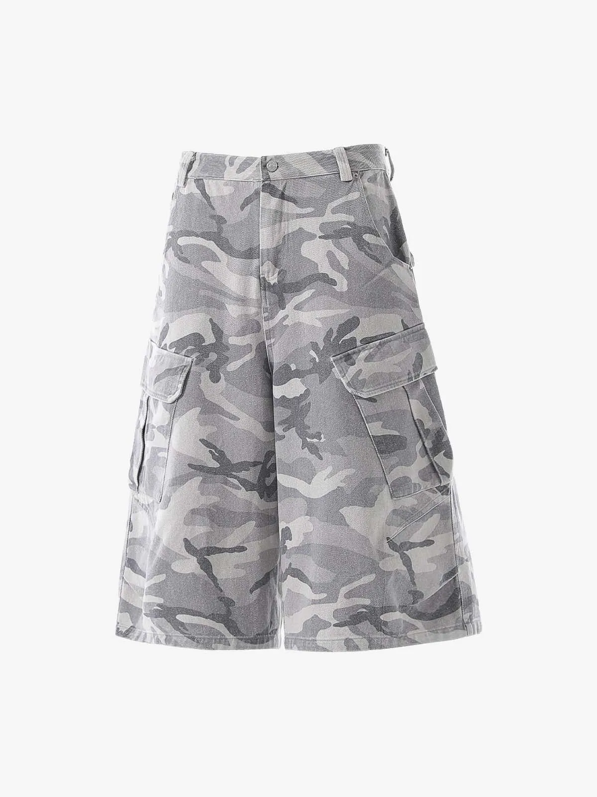 Vintage Washed Camouflage Machete Wide Leg Cargo Shorts sold by Thesupermade product image thumbnail 3