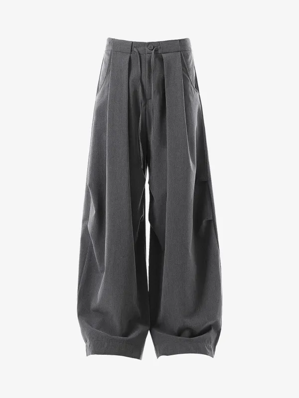 High Street Drawstring Design Pleated Flared Scimitar Pants sold by Thesupermade