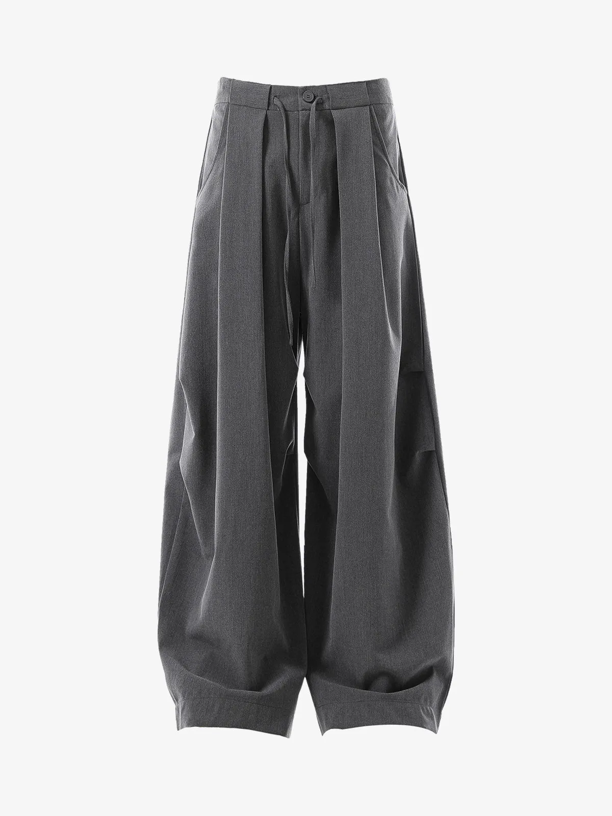 High Street Drawstring Design Pleated Flared Scimitar Pants sold by Thesupermade