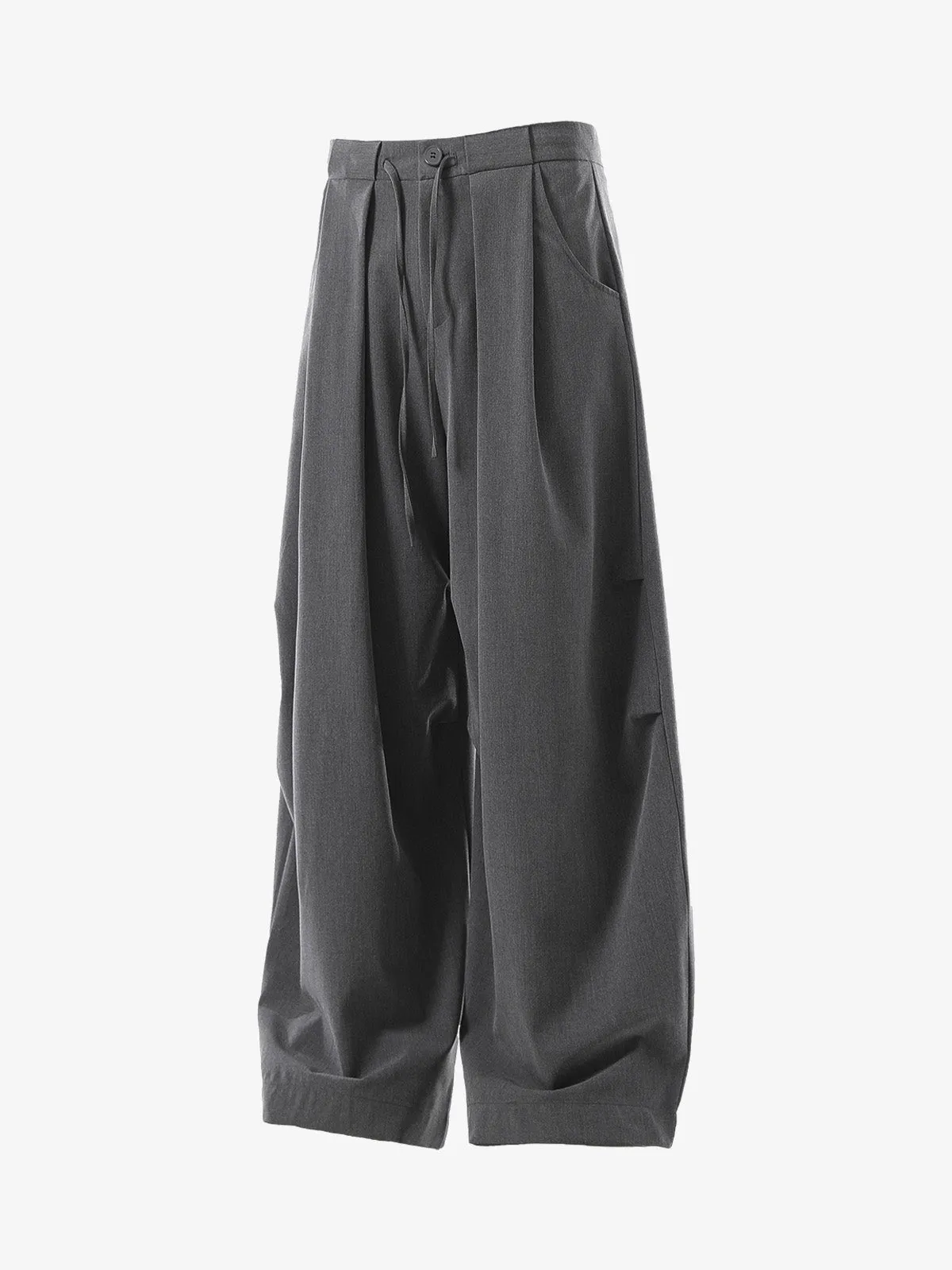 High Street Drawstring Design Pleated Flared Scimitar Pants sold by Thesupermade product image thumbnail 2