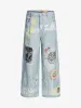 Retro Spray Graffiti Fun Straight Jeans - 2448 sold by Thesupermade