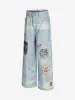 Retro Spray Graffiti Fun Straight Jeans - 2448 sold by Thesupermade