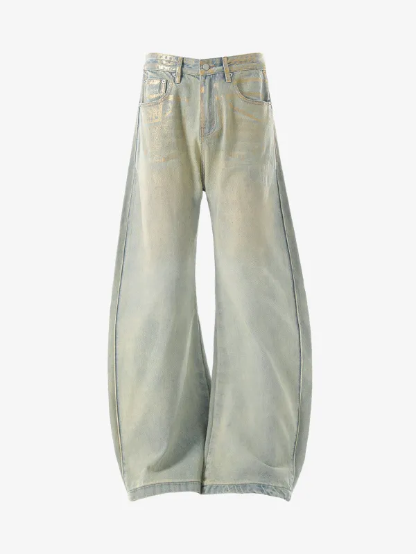 Painted Washed Old Machete Mopping Jeans sold by Thesupermade