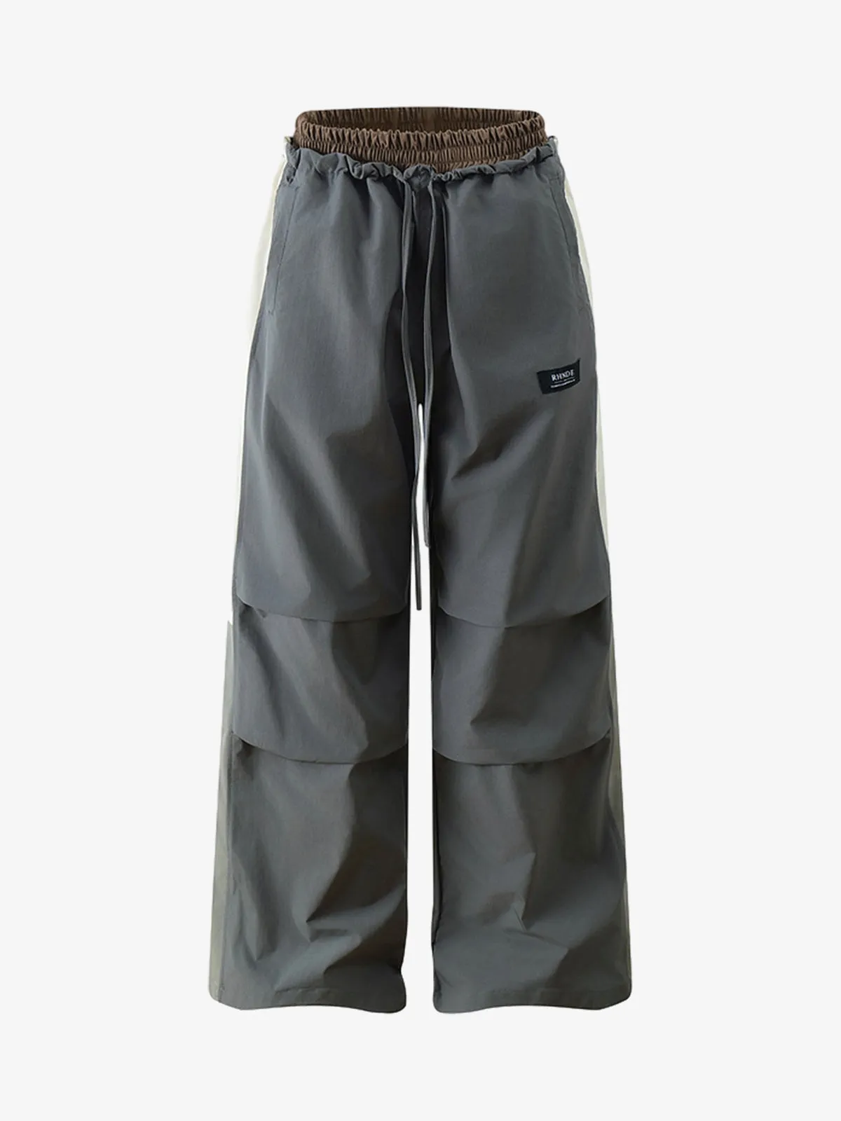 Retro Patchwork Faux Two-Piece Double Waist Casual Pants sold by Thesupermade