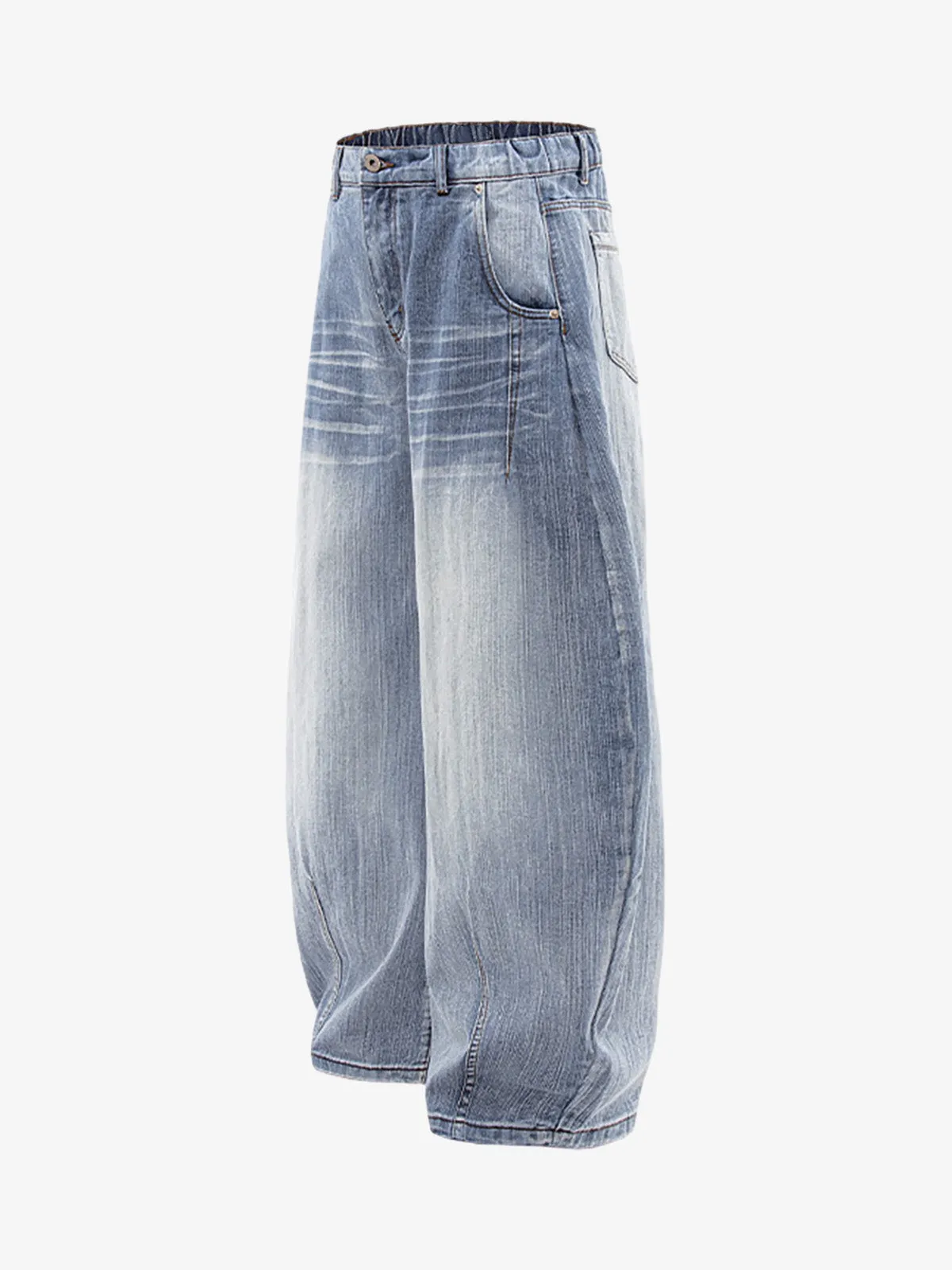 Washed Whisker Wide-Leg Scimitar Jeans sold by Thesupermade product image thumbnail 2