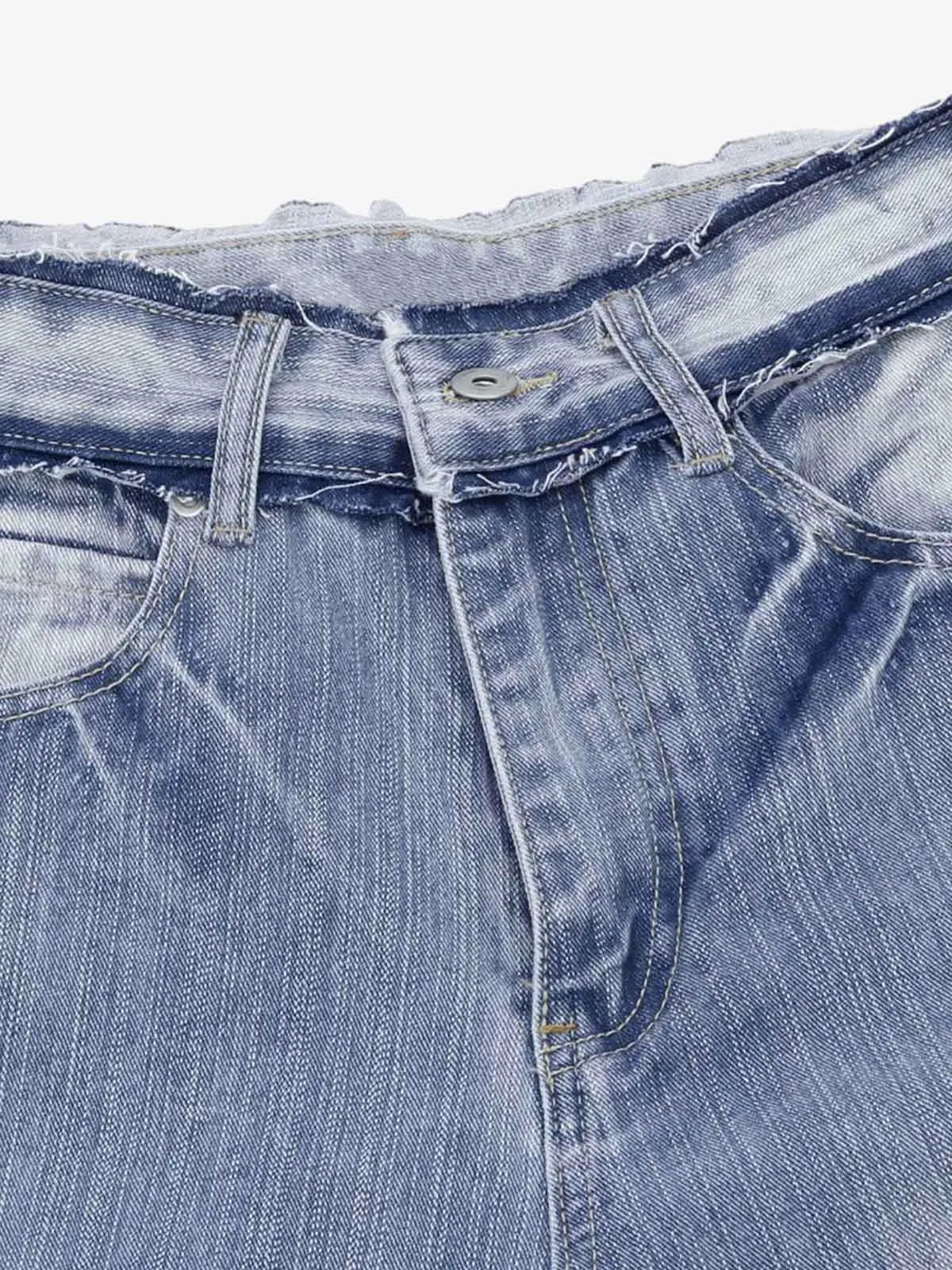 Vintage Washed Patchwork Distressed Scimitar Jeans sold by Thesupermade product image thumbnail 4