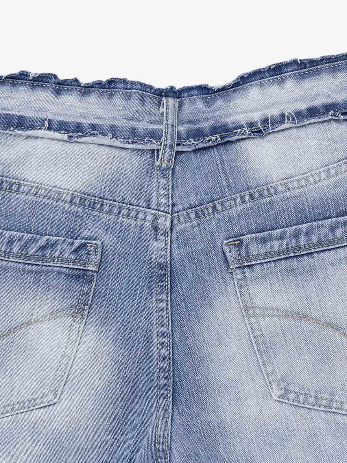 Vintage Washed Patchwork Distressed Scimitar Jeans sold by Thesupermade product image thumbnail 5