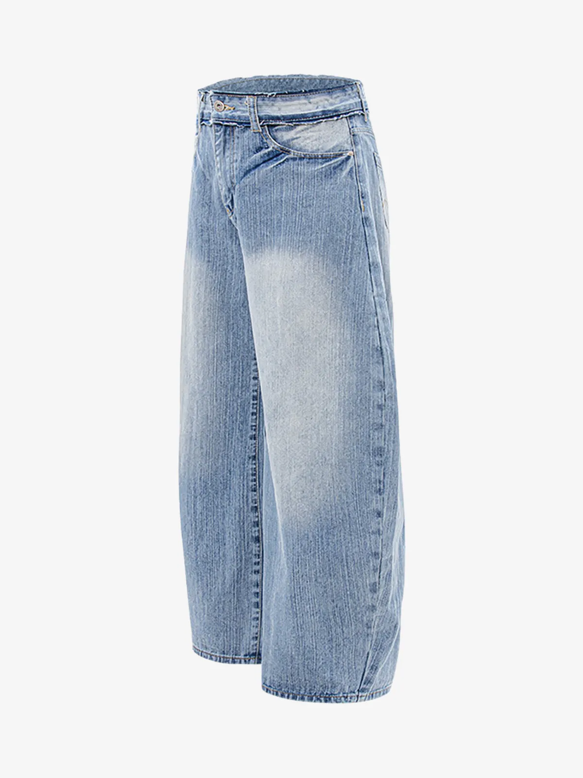 Vintage Washed Patchwork Distressed Scimitar Jeans sold by Thesupermade product image thumbnail 3