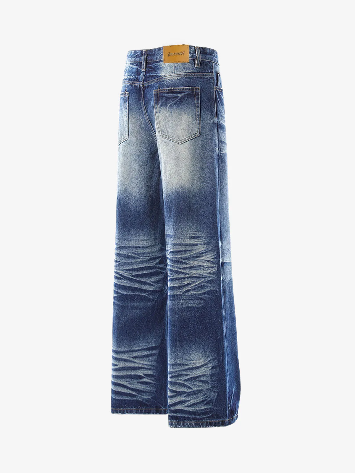 Washed Distressed Wrinkled Dyed Jeans sold by Thesupermade product image thumbnail 4