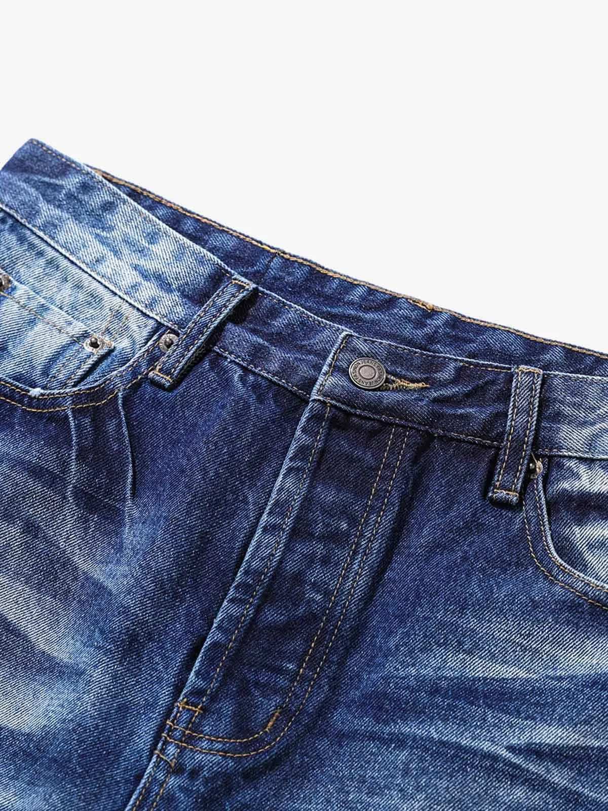 Washed Distressed Wrinkled Dyed Jeans sold by Thesupermade product image thumbnail 3