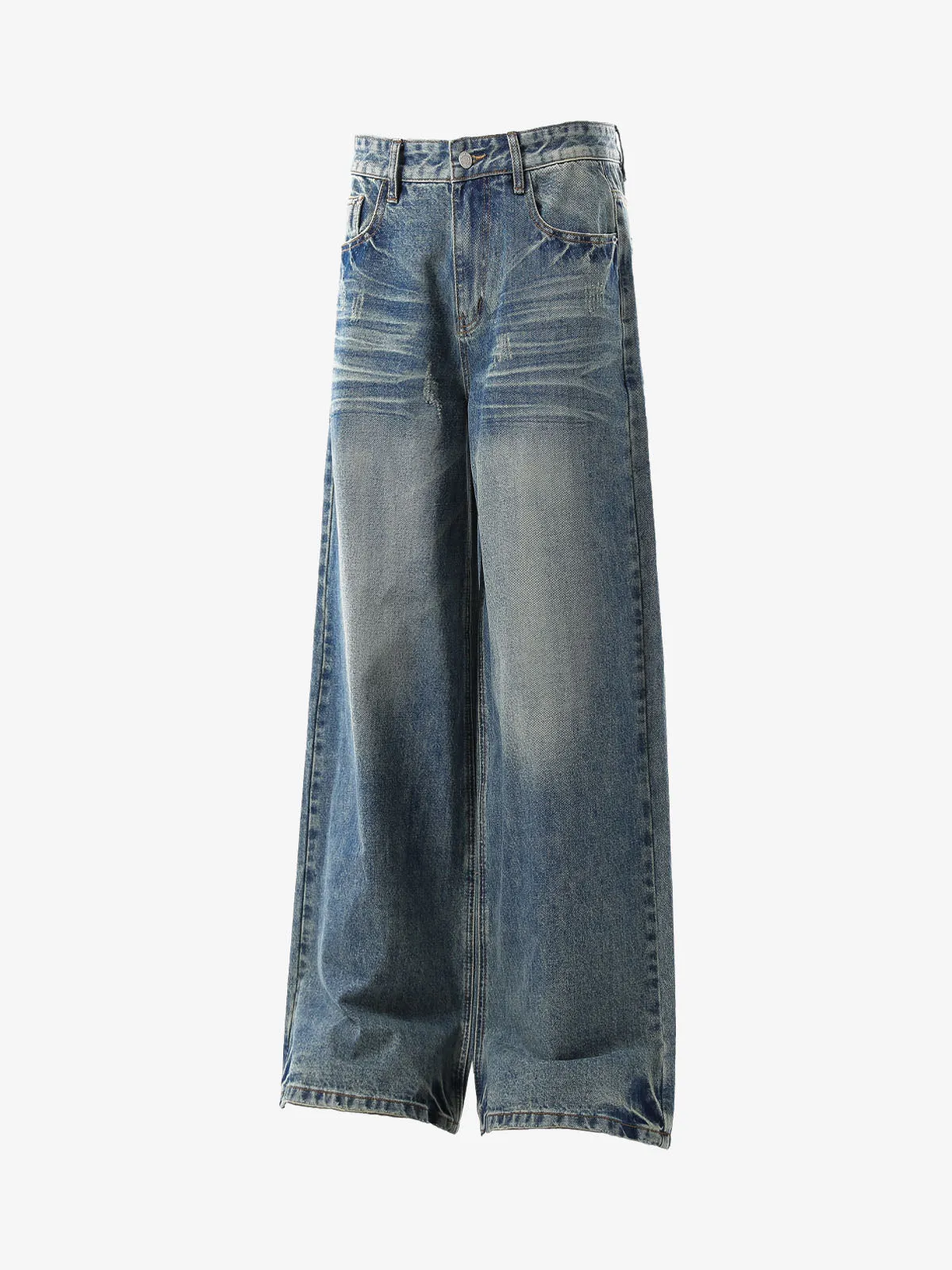 Street Washed Distressed Cat Whisker Jeans sold by Thesupermade product image thumbnail 3
