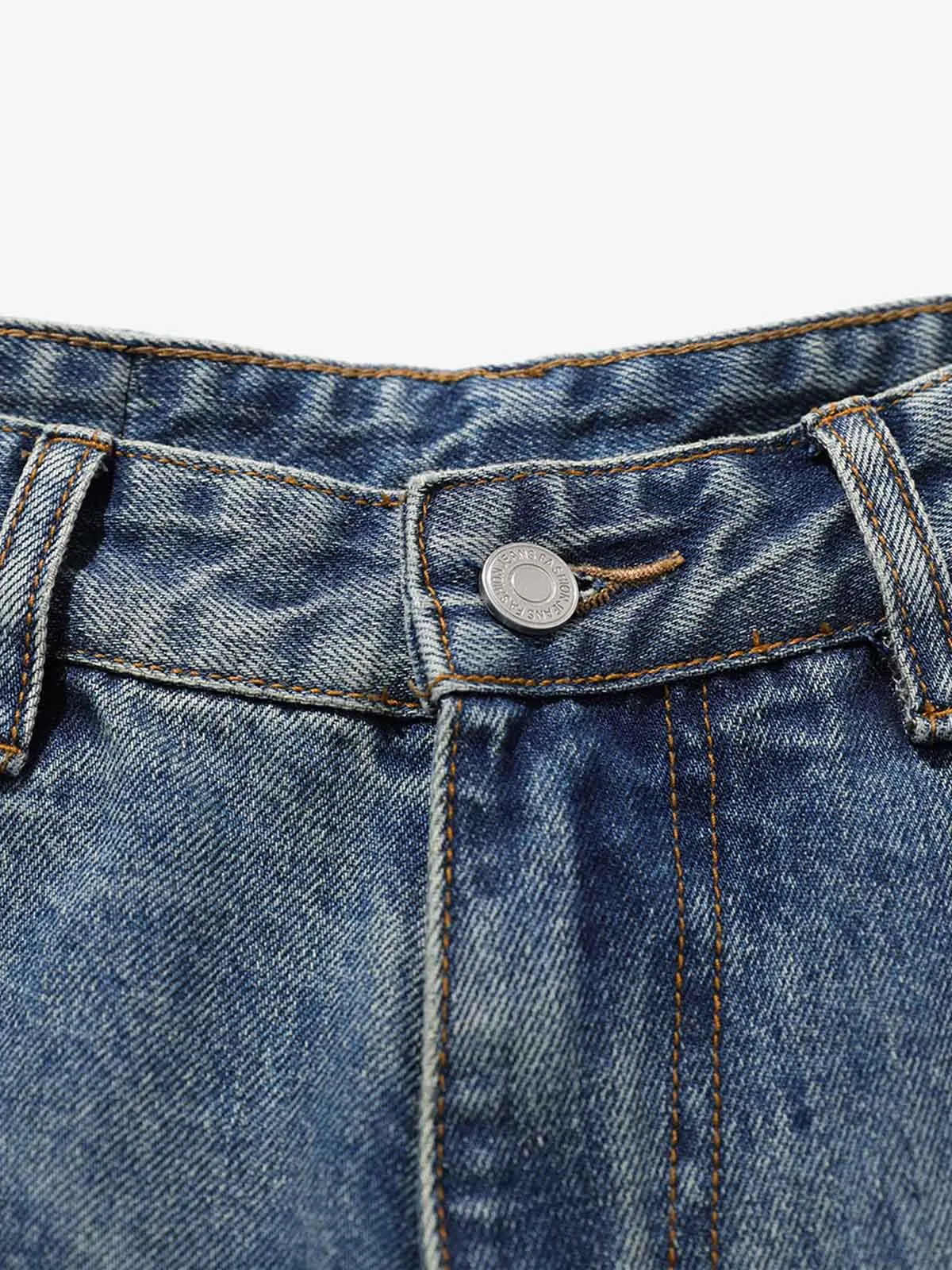 Street Washed Distressed Cat Whisker Jeans sold by Thesupermade product image thumbnail 5