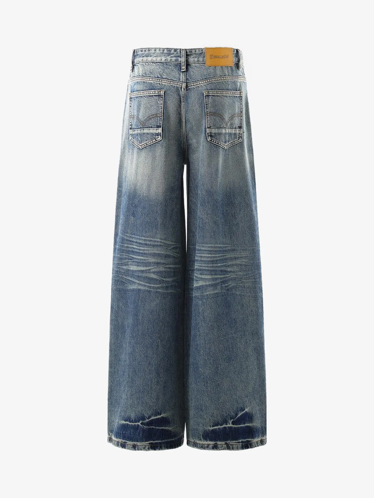 Street Washed Distressed Cat Whisker Jeans sold by Thesupermade product image thumbnail 2