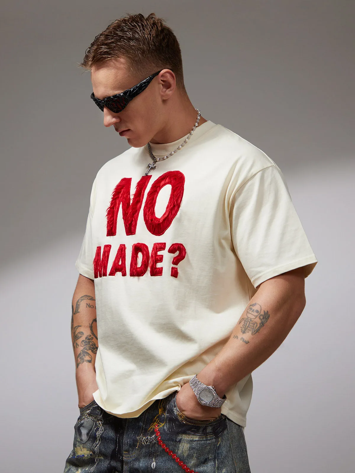 Heavy Retro Patch Embroidered T-Shirt - 2398 sold by Thesupermade product image thumbnail 5