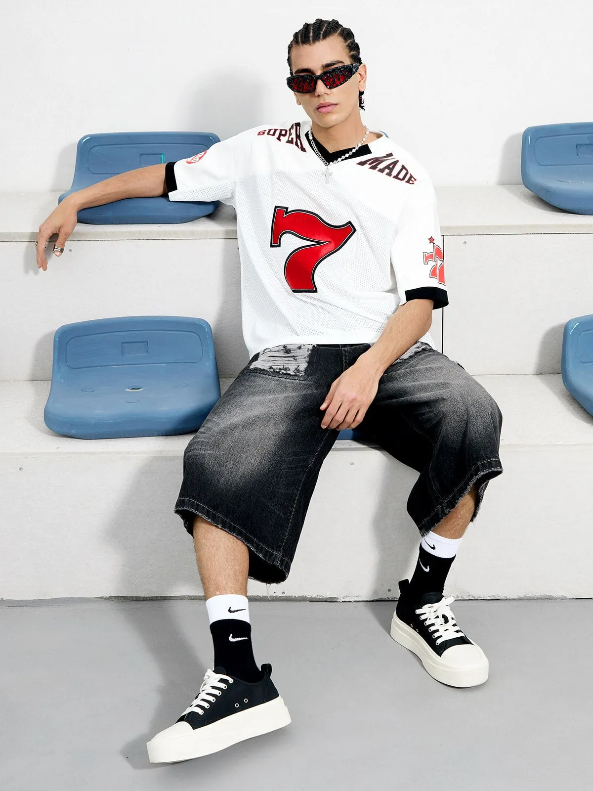 Original "SUPER 7" V-Neck Jersey T-SHIRT - 2400 sold by Thesupermade product image thumbnail 2