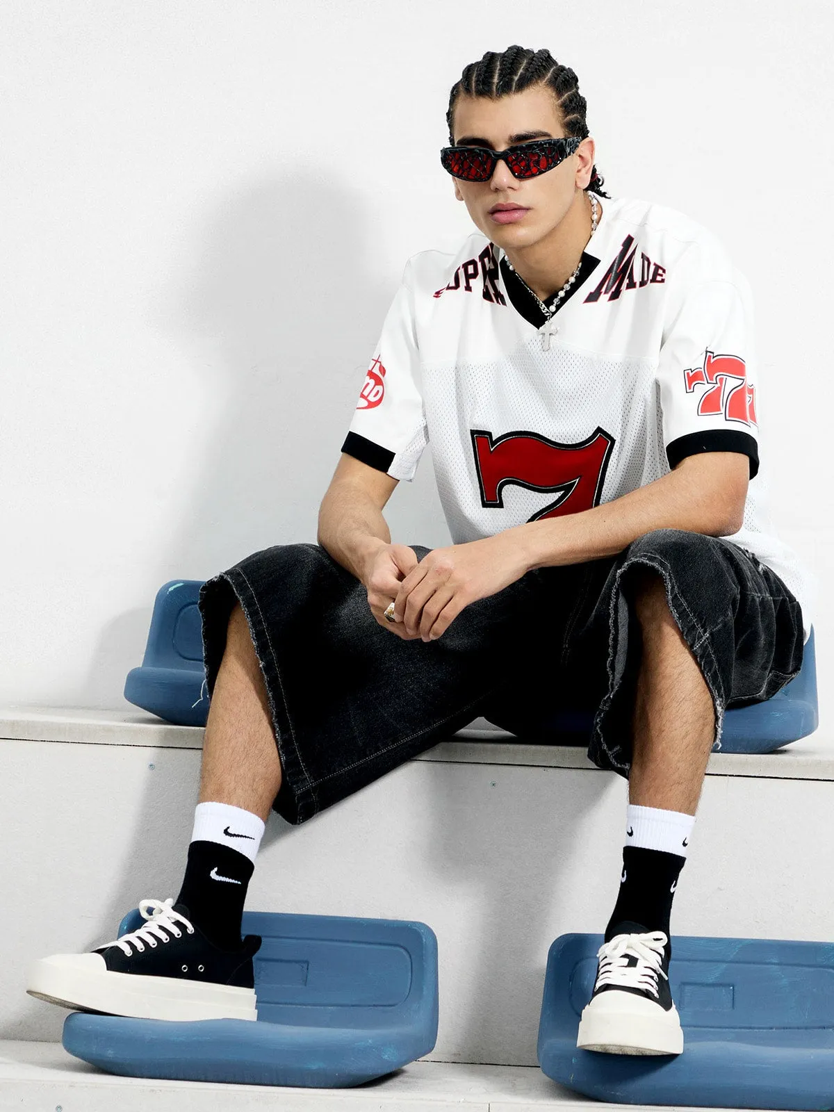 Original "SUPER 7" V-Neck Jersey T-SHIRT - 2400 sold by Thesupermade product image thumbnail 3