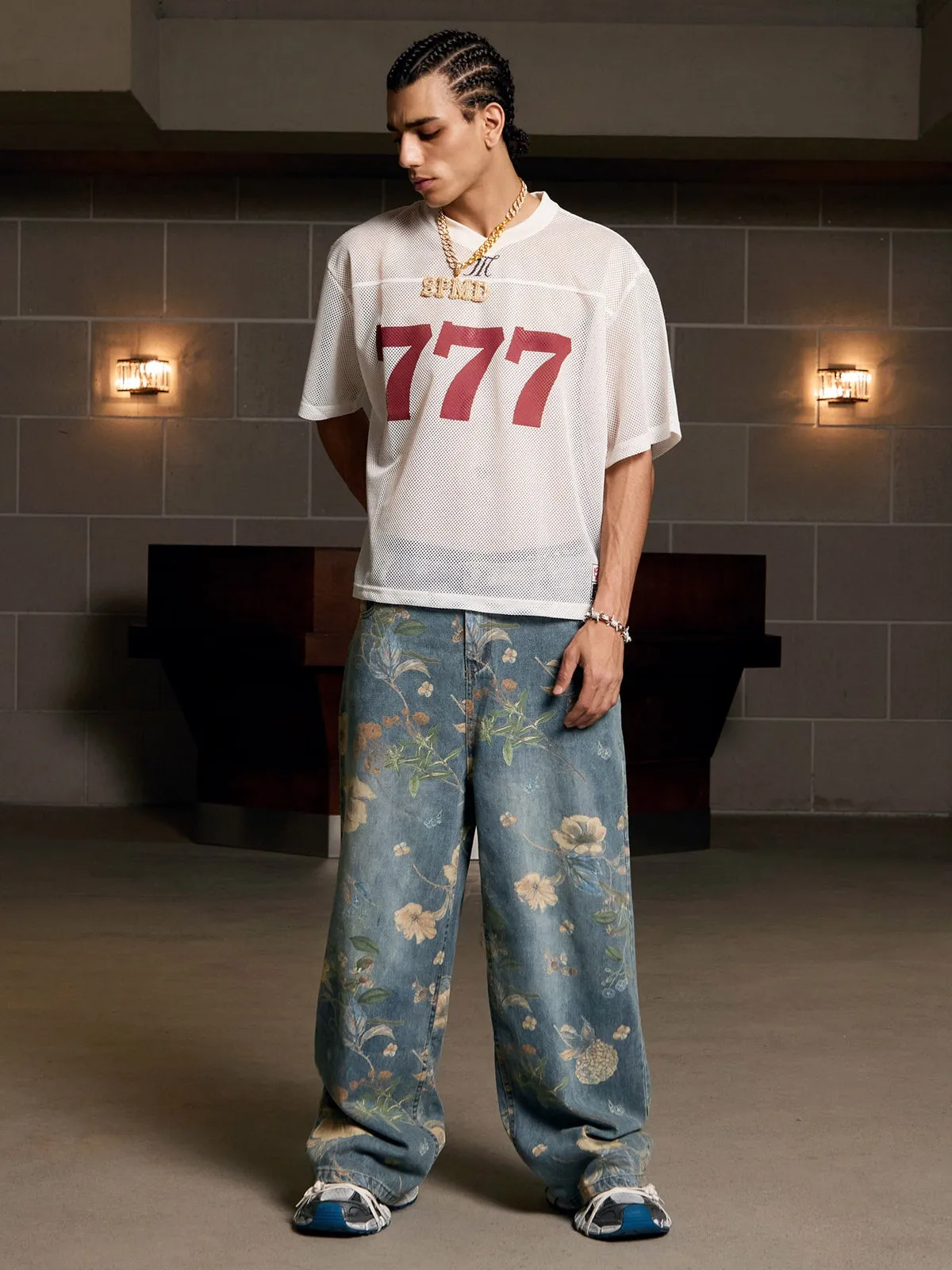 Denim Floral Print Carpenter Jeans - 2237 sold by Thesupermade product image thumbnail 4