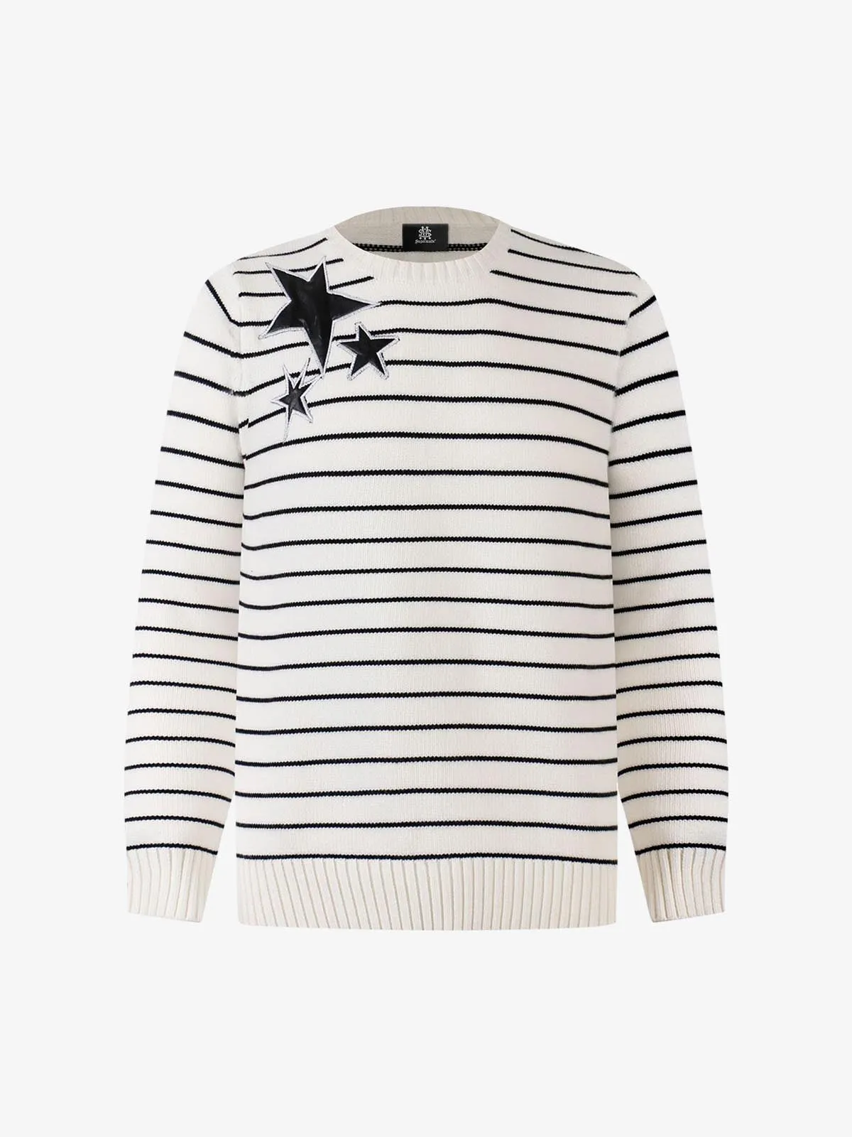 Striped Star Jacquard Loose Knitted Sweater sold by Thesupermade
