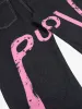 Retro Stitching Graffiti Letters Machete Jeans sold by Thesupermade