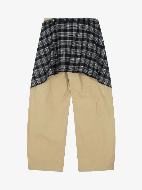 Plaid Decorative Patchwork Loose Pants sold by Thesupermade