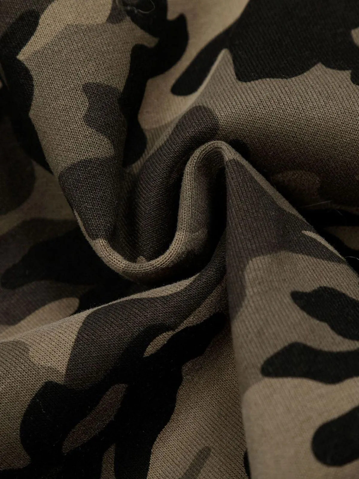 Camouflage Embroidery Patchwork Cardigan Fur Collar Hooded Sweatshirt sold by Thesupermade product image thumbnail 4