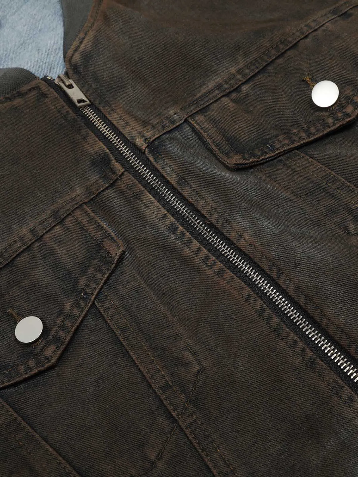 Retro Wasteland Dirty Dyed Denim Jacket sold by Thesupermade product image thumbnail 3