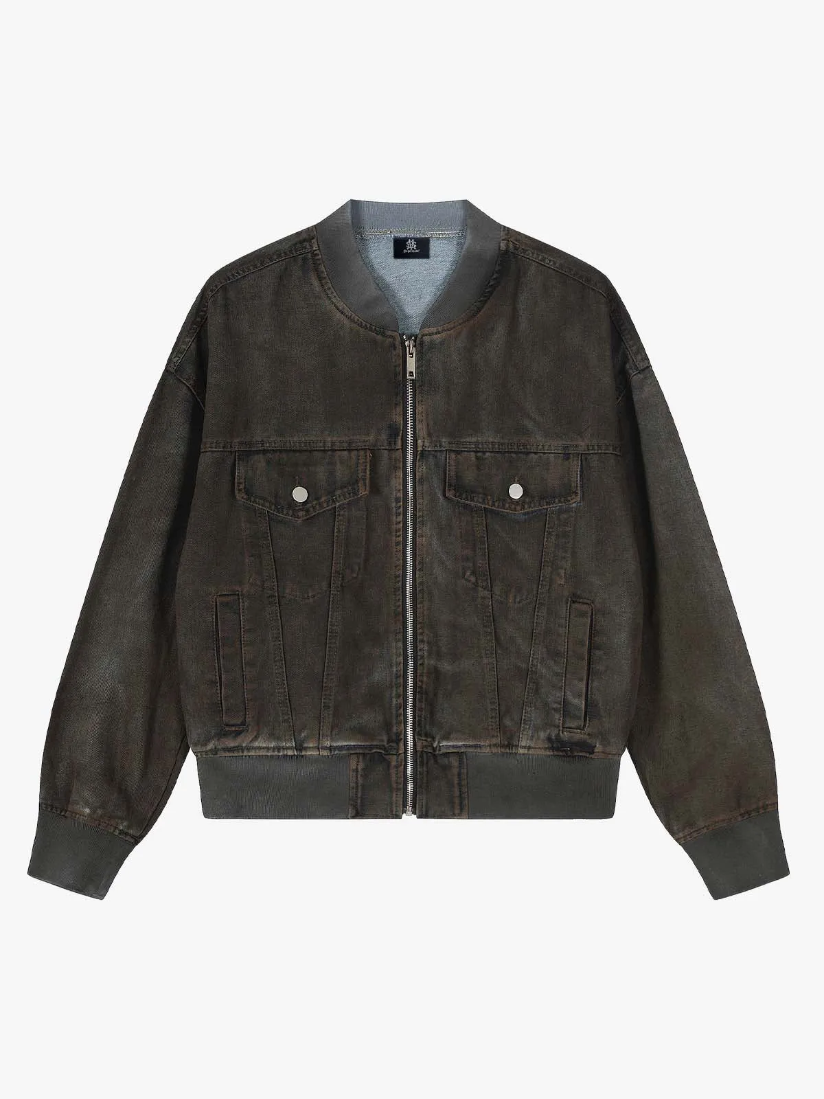 Retro Wasteland Dirty Dyed Denim Jacket sold by Thesupermade