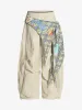 Contrast Graffiti Plaid Decorative Patchwork Loose Casual Pant sold by Thesupermade
