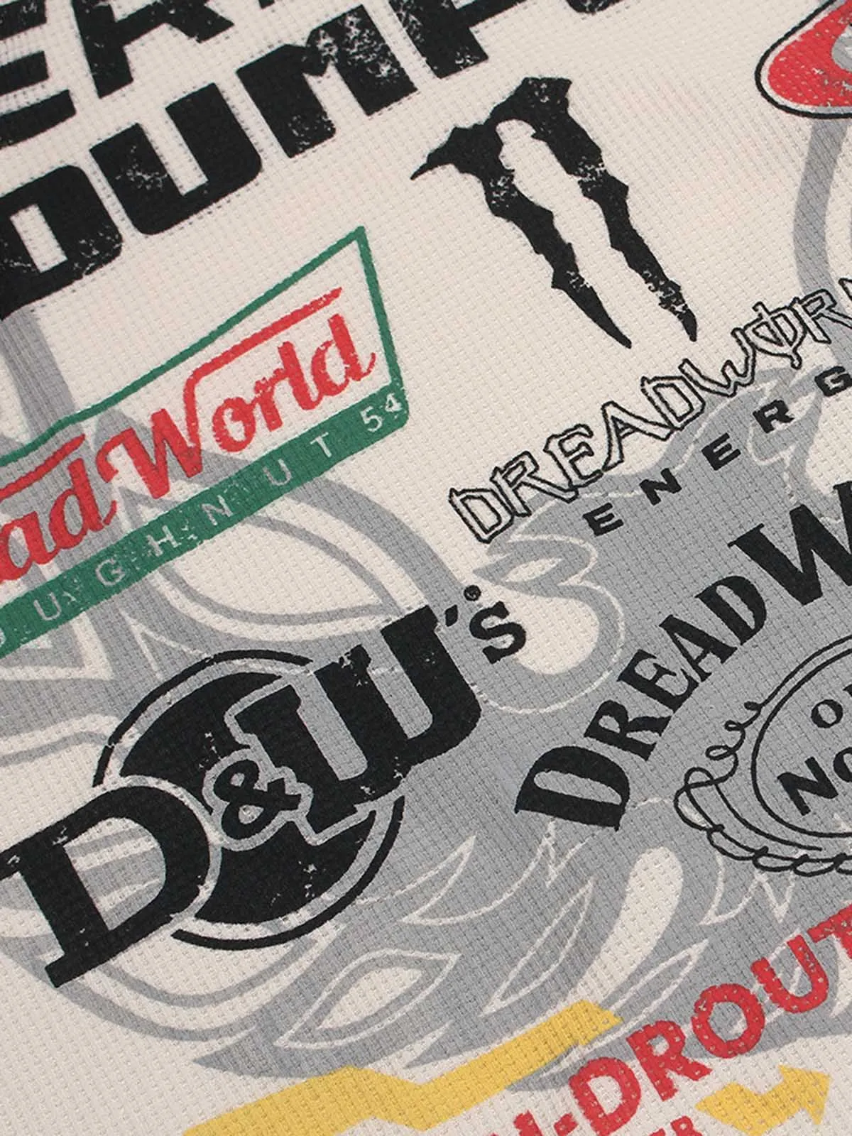 Letter Print Waffle Long-sleeved T-shirt sold by Thesupermade product image thumbnail 3