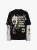 Hip-Hop Punk Faux Two-Piece Long-Sleeved T-Shirt - 2457 sold by Thesupermade