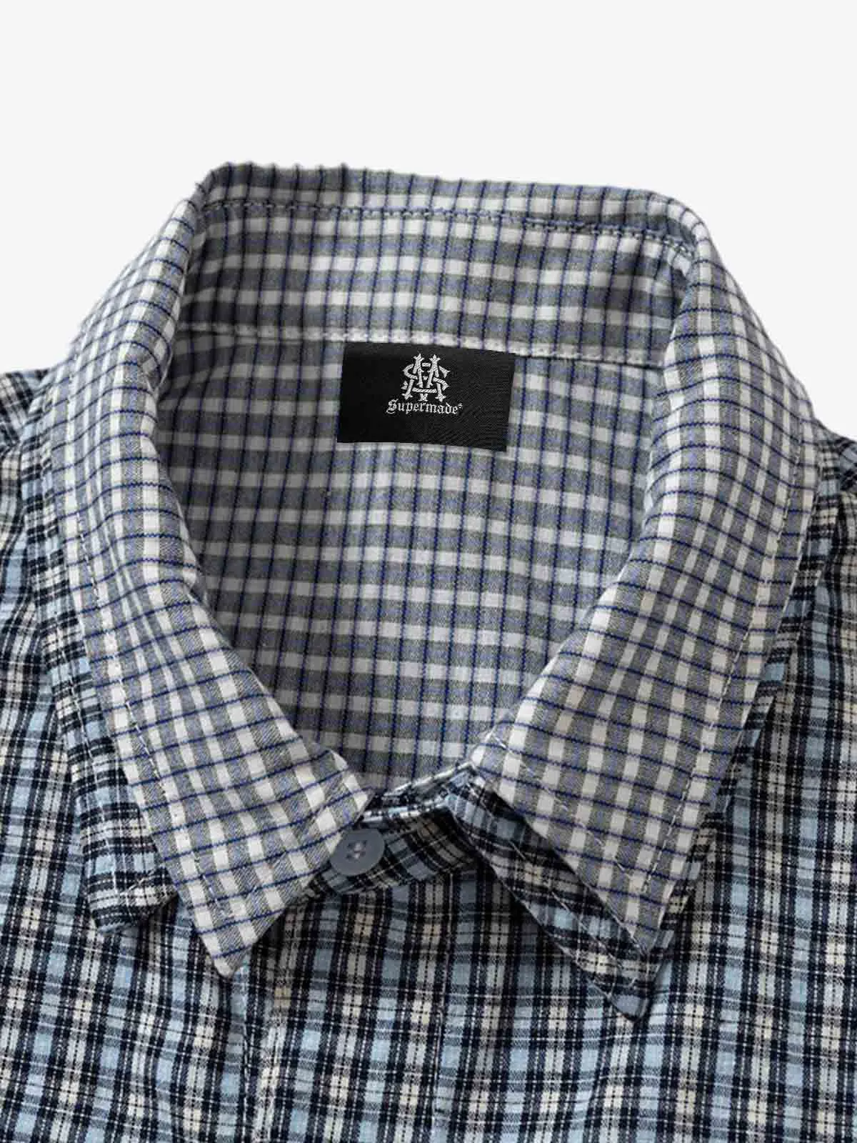 Double-layered Plaid Deconstructed Shirt sold by Thesupermade product image thumbnail 5