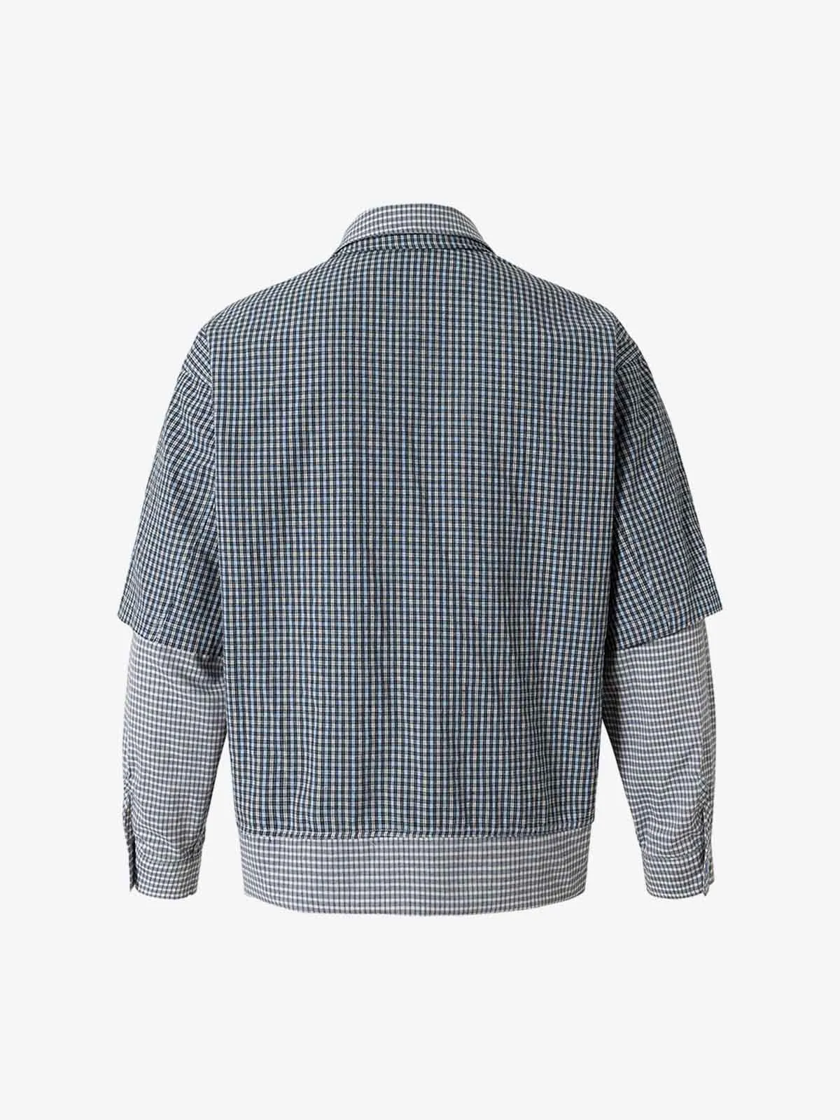 Double-layered Plaid Deconstructed Shirt sold by Thesupermade product image thumbnail 2