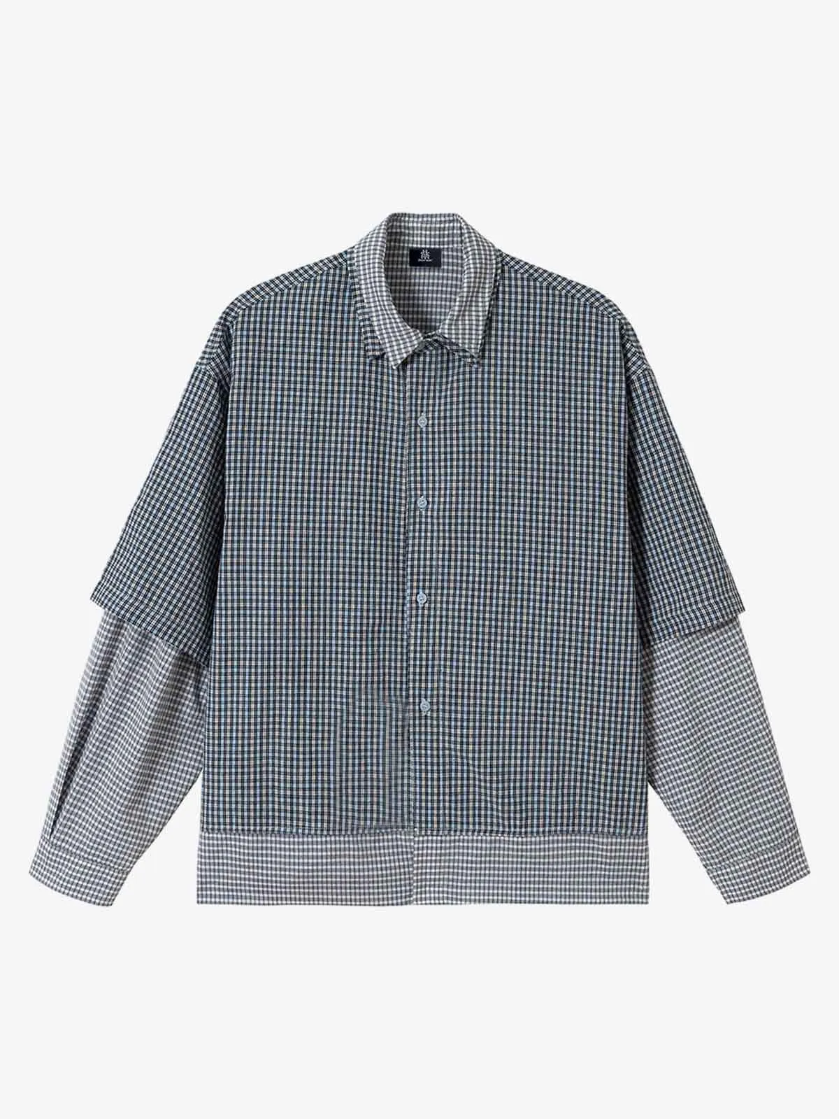 Double-layered Plaid Deconstructed Shirt sold by Thesupermade product image thumbnail 3