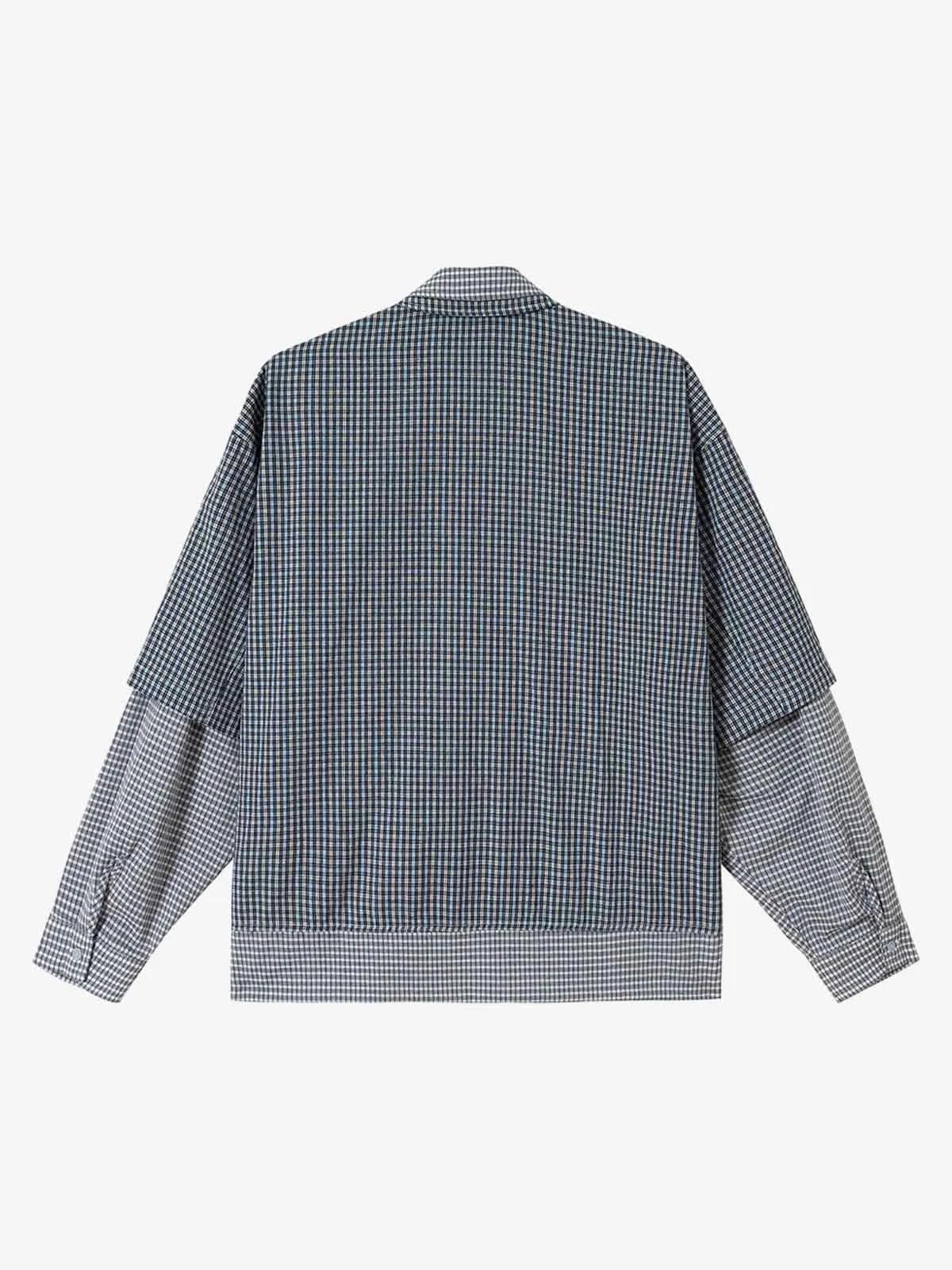 Double-layered Plaid Deconstructed Shirt sold by Thesupermade product image thumbnail 4