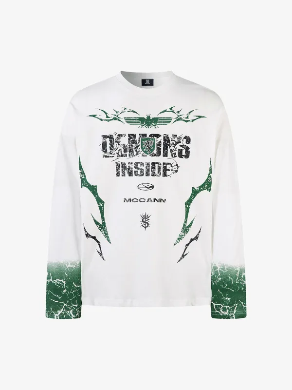 Street Motorcycle Style Printed Long-Sleeved T-Shirt sold by Thesupermade