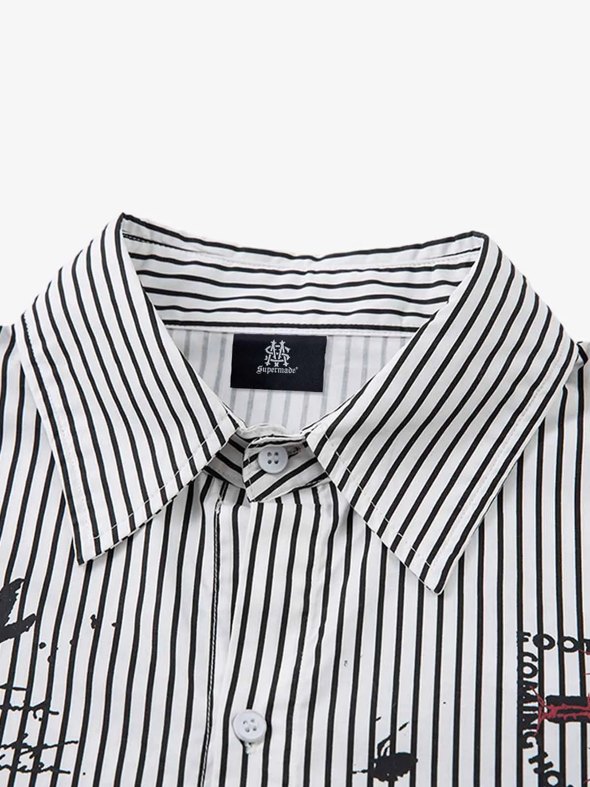 Street Dark Faux Two-Piece Striped Shirt - 2514 sold by Thesupermade product image thumbnail 3