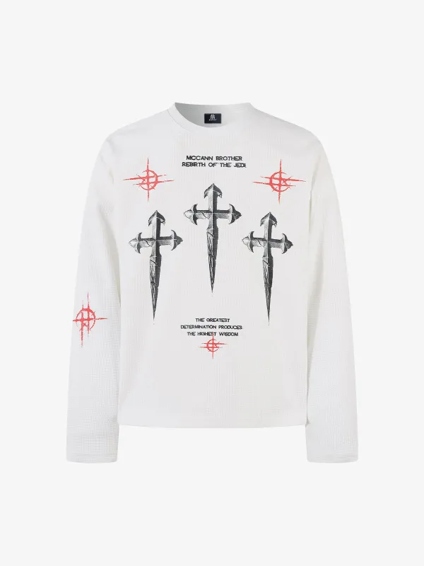 トップス HELLSTAR STUDIOS victory thermal Hellstar Studios Victory Thermal Long Sleeve T-Shirt 'Cream